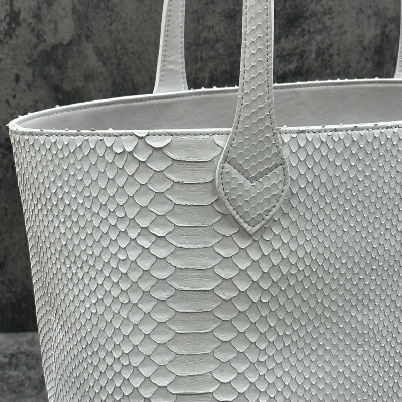 レザック バッグ パイソン トートバッグ ホワイト 国産(日本製)10