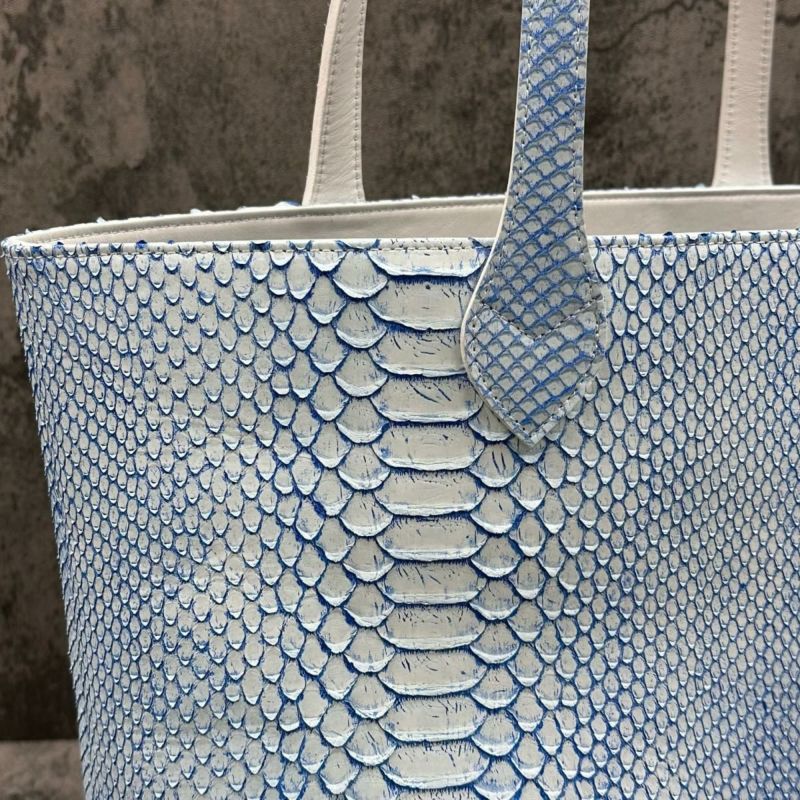 レザック バッグ パイソン トートバッグ ホワイト ブルー 国産(日本製) 11