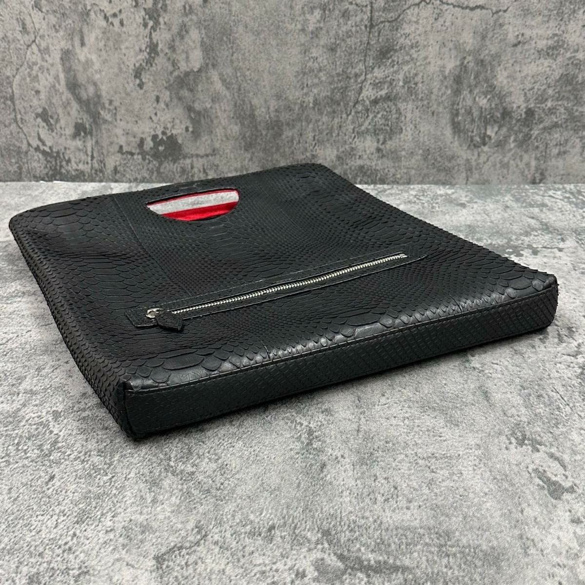 レザック バッグ パイソン トートバッグ ブラック 国産(日本製)5