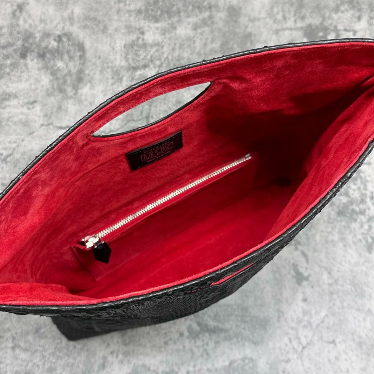 レザック バッグ パイソン トートバッグ ブラック 国産(日本製)7