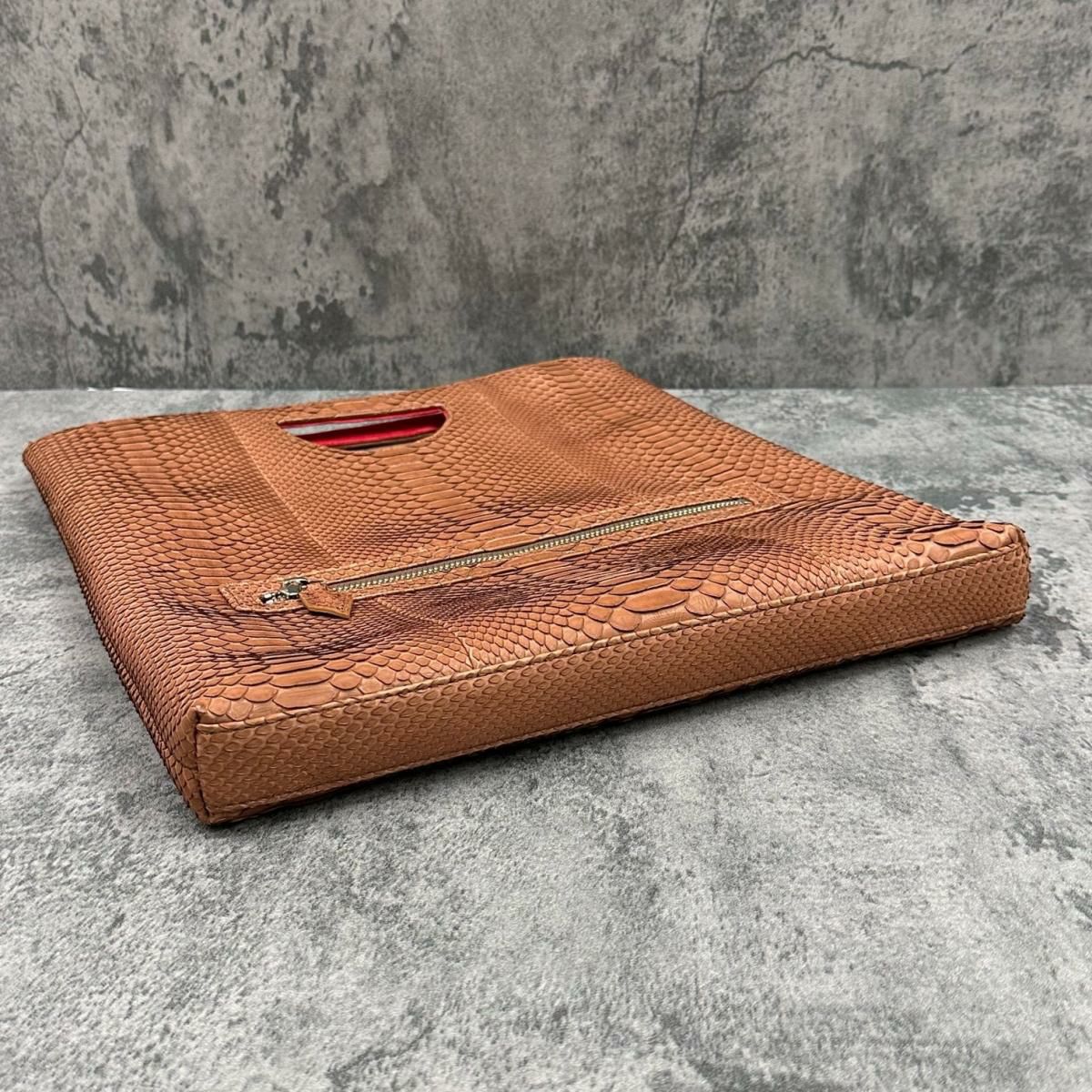 レザック バッグ パイソン トートバッグ コニャック 国産(日本製)5