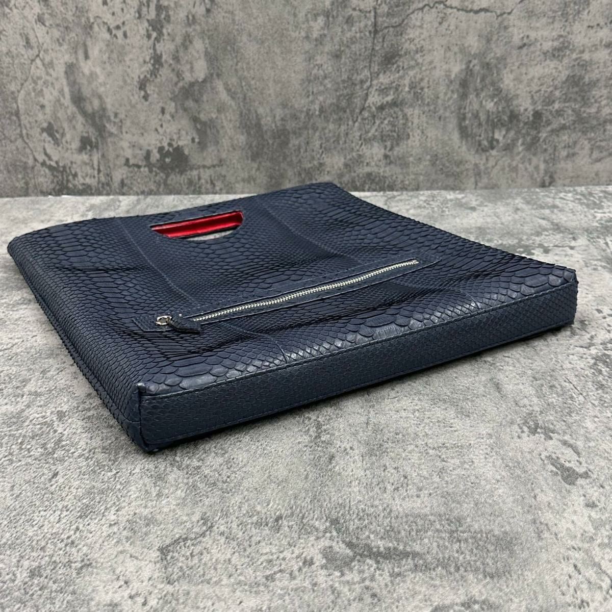 レザック バッグ パイソン トートバッグ ネイビー 国産(日本製) 5