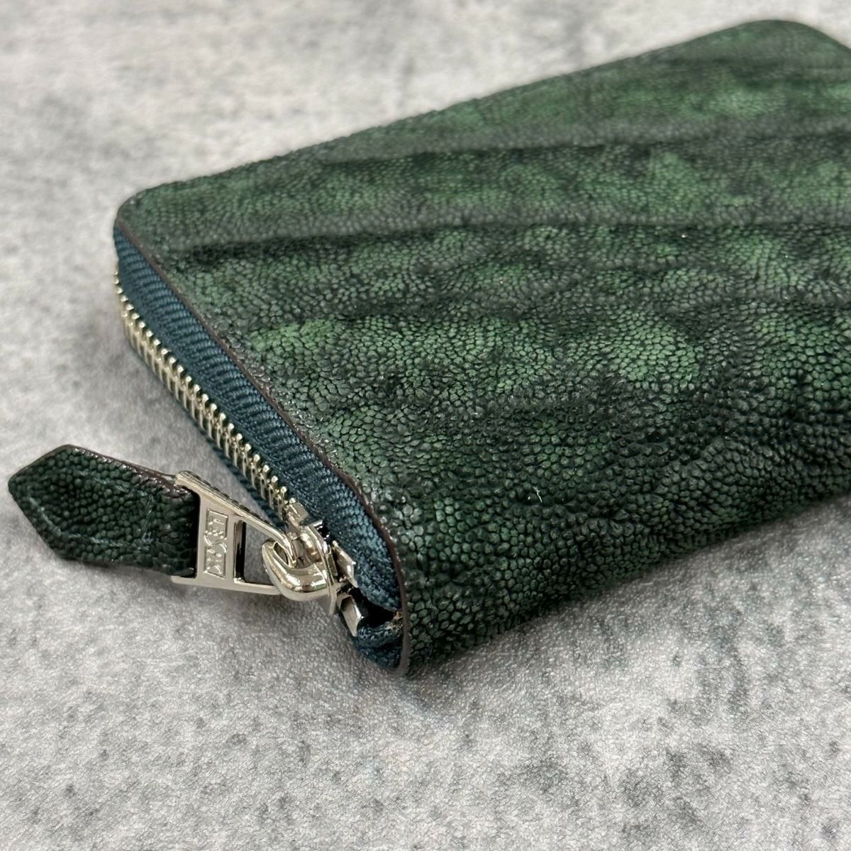 レザック バッグ エレファントミドルウォレット グリーン 国産(日本製)6