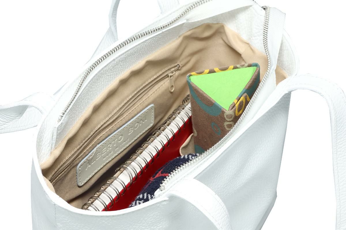 アルベルトボニー バッグ ミニトートバッグ イタリア製 ホワイト8