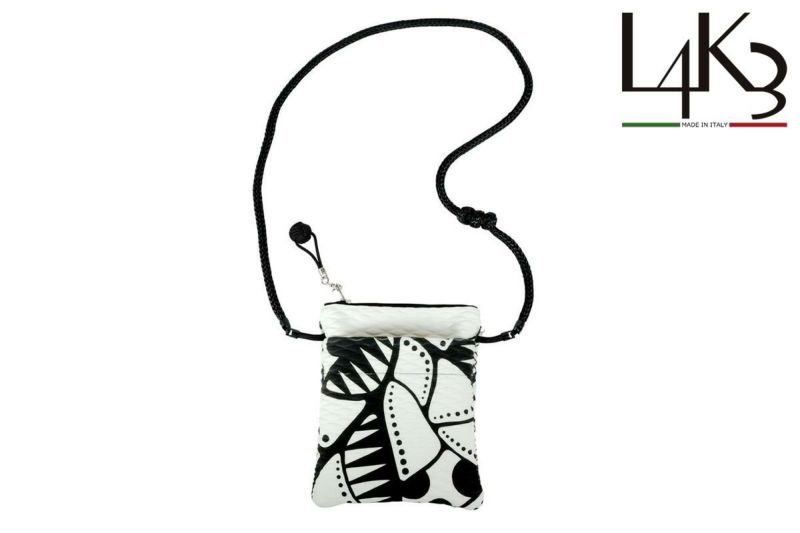 レーク バッグ アレ ドロップ ブラックホワイト イタリア製 L4K3