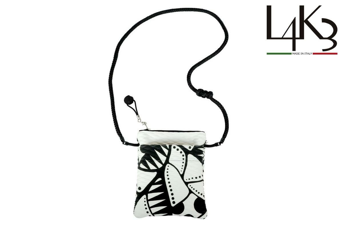 レーク バッグ アレ ドロップ ブラックホワイト イタリア製 L4K3