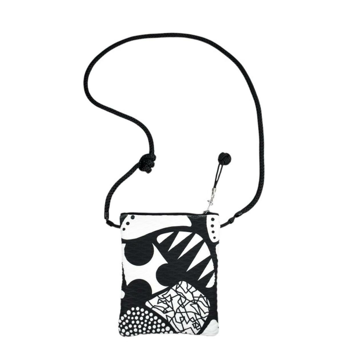 レーク バッグ アレ ドロップ ブラックホワイト イタリア製 L4K3　2