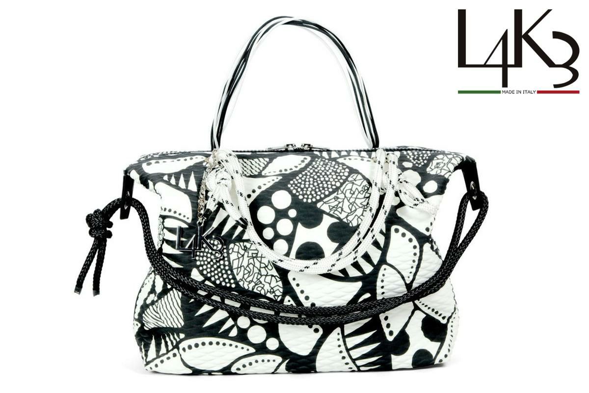 レーク バッグ クイーンレーク ドロップ ブラックホワイト イタリア製 L4K3