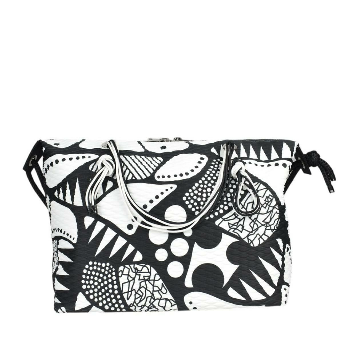 レーク バッグ クイーンレーク ドロップ ブラックホワイト イタリア製 L4K32