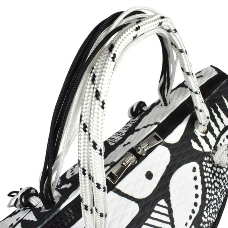 レーク バッグ クイーンレーク ドロップ ブラックホワイト イタリア製 L4K35