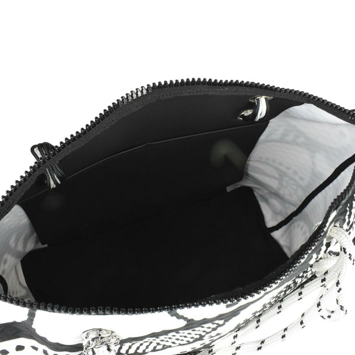 レーク バッグ クイーンレーク ドロップ ブラックホワイト イタリア製 L4K3　6