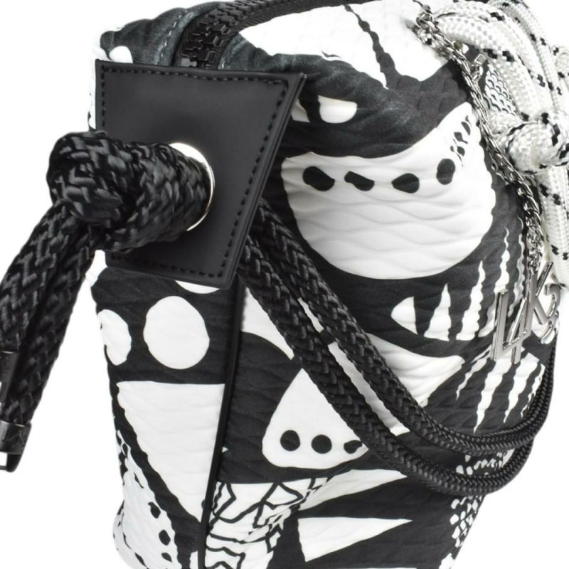 レーク バッグ クイーンレーク ドロップ ブラックホワイト イタリア製 L4K3　8