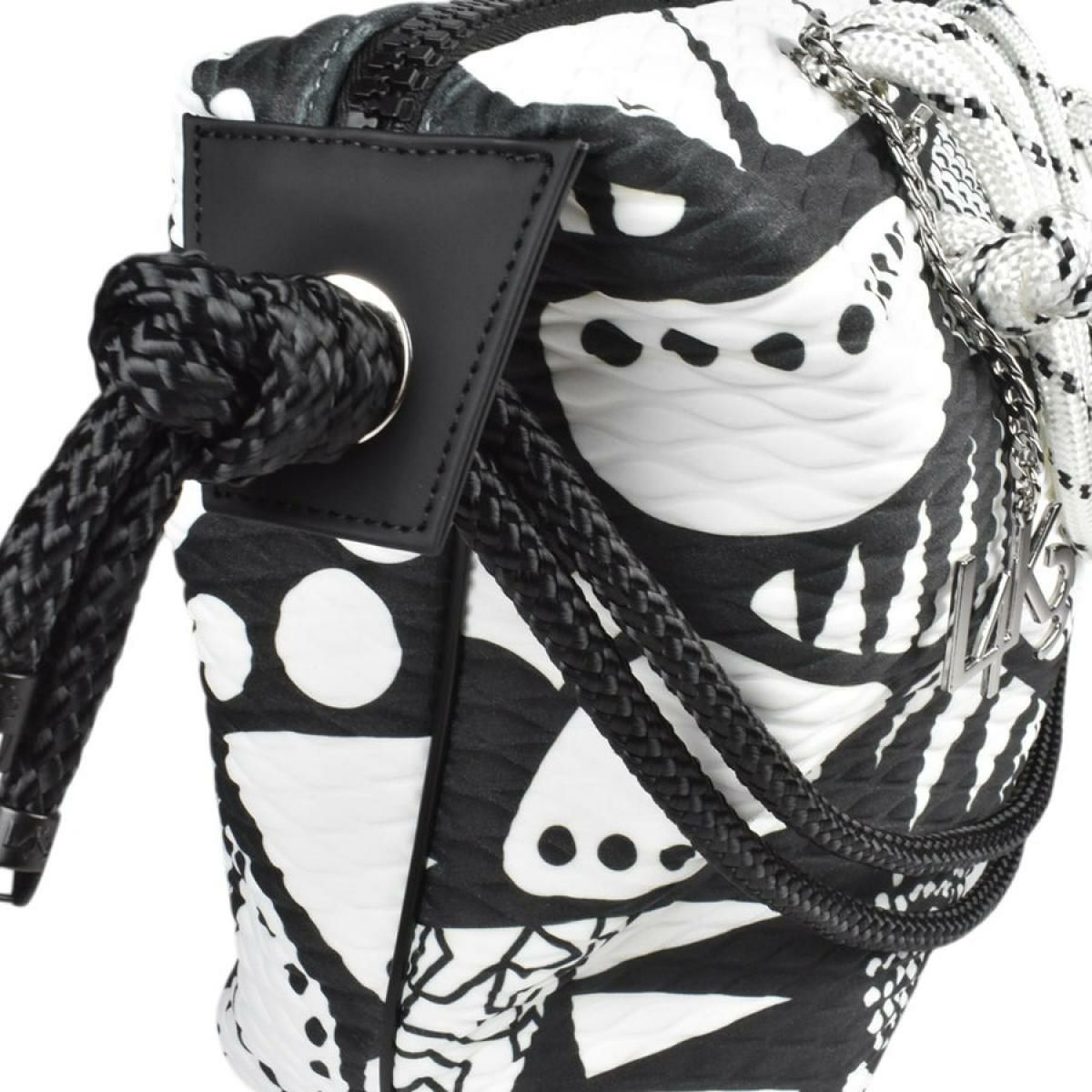 レーク バッグ クイーンレーク ドロップ ブラックホワイト イタリア製 L4K3　8