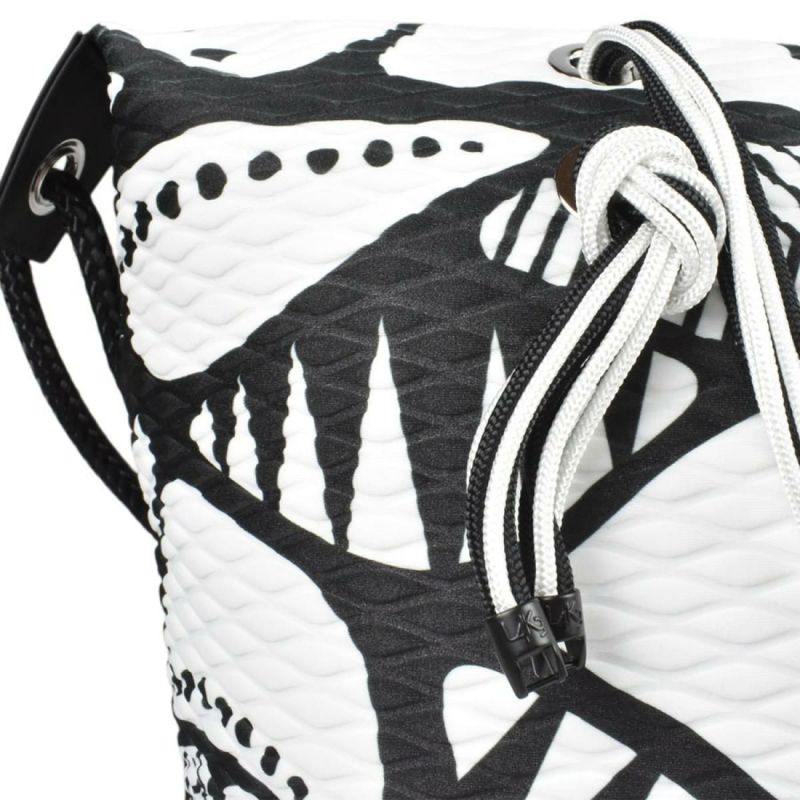 レーク バッグ クイーンレーク ドロップ ブラックホワイト イタリア製 L4K3　9