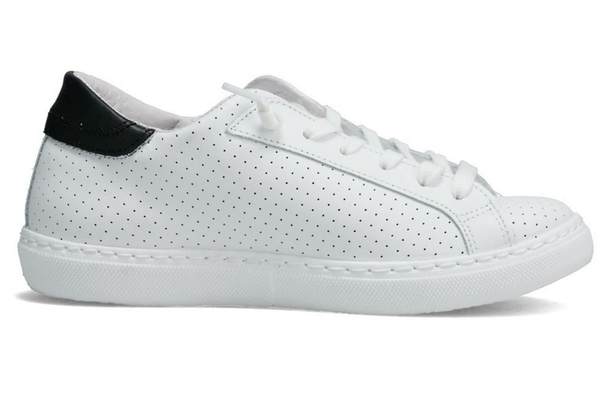 ツースター レディース レザースニーカー ホワイト ブラック イタリア製 2STAR 2s200w