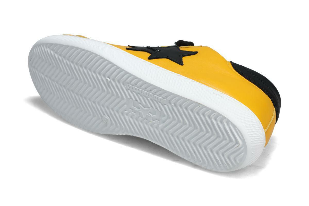 ツースター メンズ スニーカー レザースニーカー イエロー ブラック イタリア製 2STAR 2s201