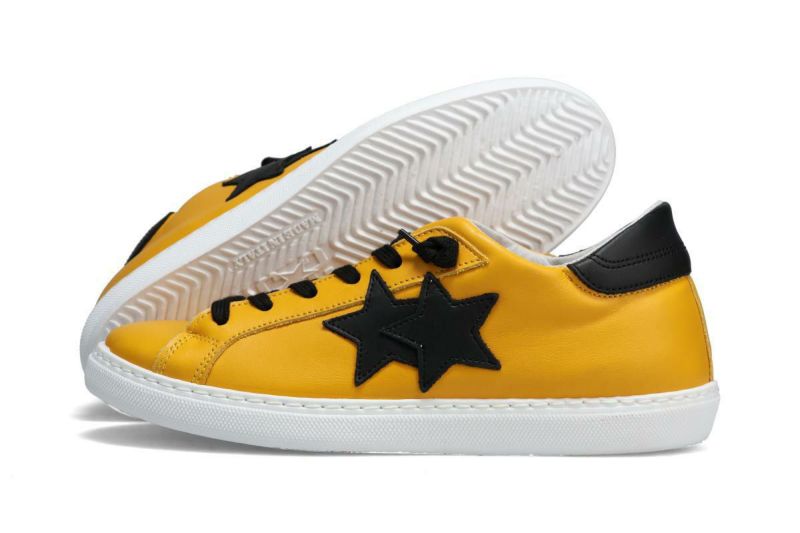 ツースター メンズ スニーカー レザースニーカー イエロー ブラック イタリア製 2STAR 2s201