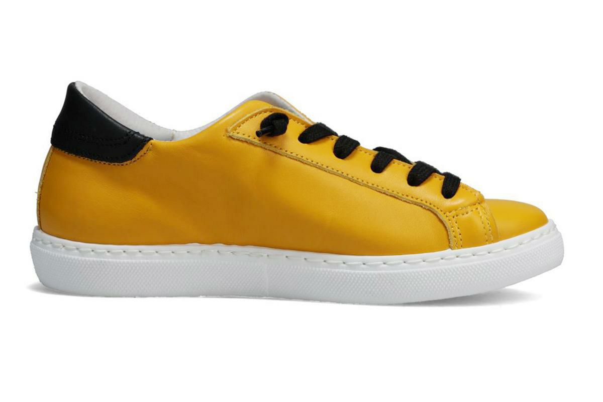 ツースター レディース レザースニーカー イエロー ブラック イタリア製 2STAR 2s201w