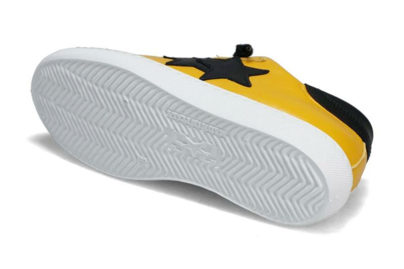 ツースター レディース レザースニーカー イエロー ブラック イタリア製 2STAR 2s201w