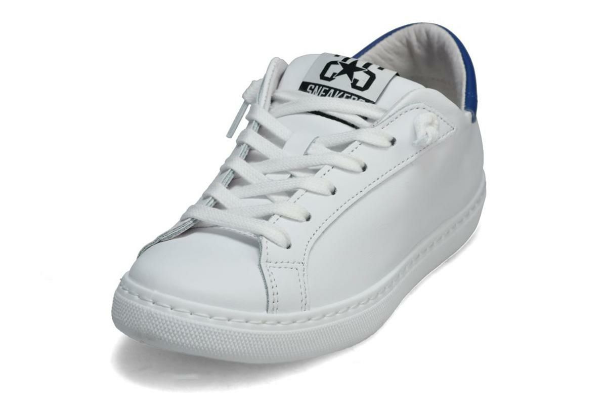 ツースター レディース レザースニーカー ホワイト ブルー イタリア製 2STAR 2s202w