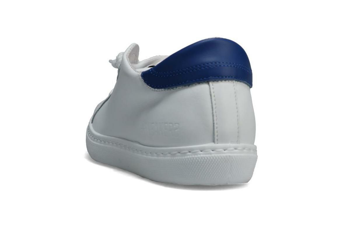 ツースター レディース レザースニーカー ホワイト ブルー イタリア製 2STAR 2s202w