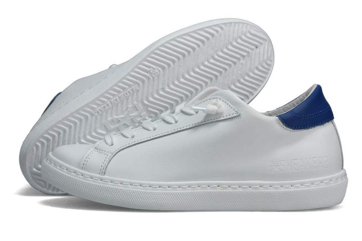 ツースター レディース レザースニーカー ホワイト ブルー イタリア製 2STAR 2s202w