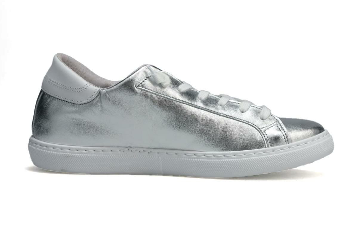  ツースター メンズ スニーカー レザースニーカー シルバー ホワイト イタリア製 2STAR 2s203