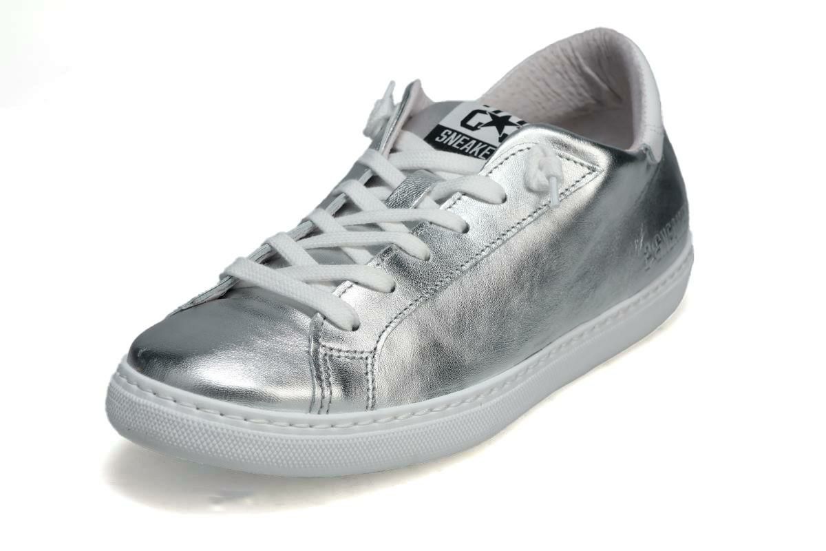  ツースター メンズ スニーカー レザースニーカー シルバー ホワイト イタリア製 2STAR 2s203