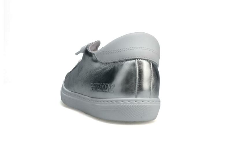  ツースター メンズ スニーカー レザースニーカー シルバー ホワイト イタリア製 2STAR 2s203
