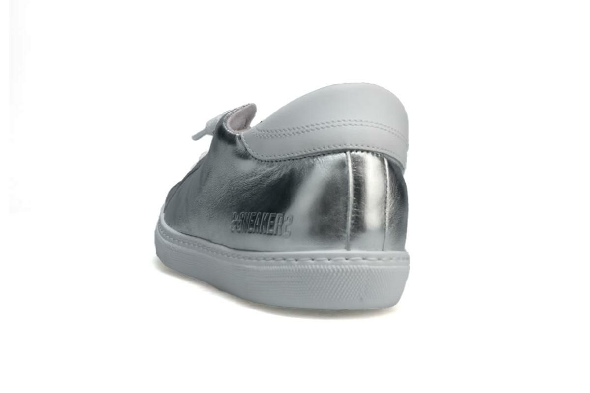  ツースター メンズ スニーカー レザースニーカー シルバー ホワイト イタリア製 2STAR 2s203