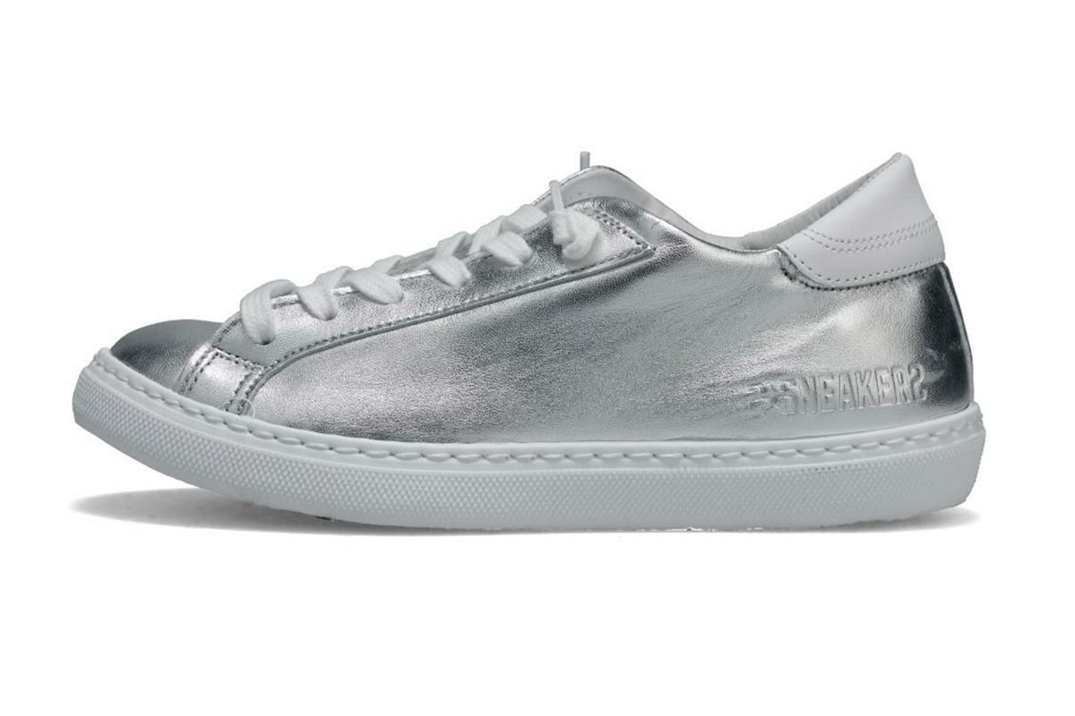  ツースター レディース レザースニーカー シルバー　ホワイト イタリア製 2STAR 2s203w