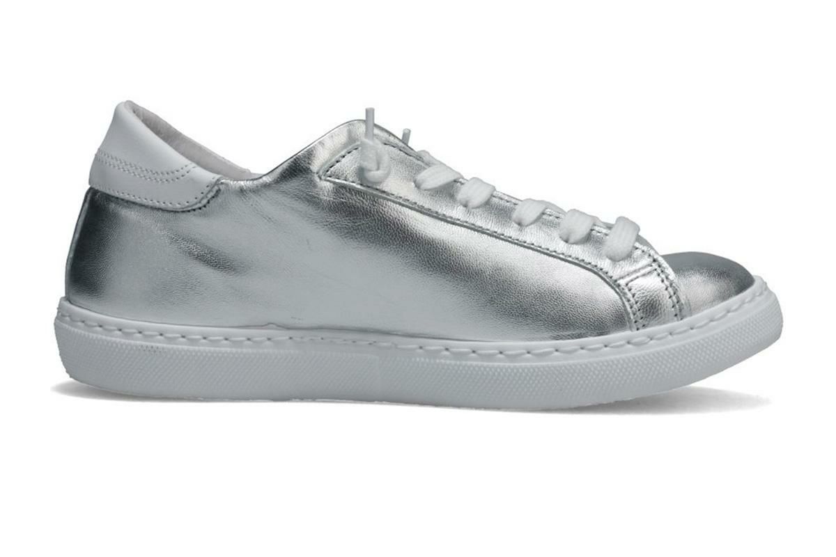  ツースター レディース レザースニーカー シルバー　ホワイト イタリア製 2STAR 2s203w