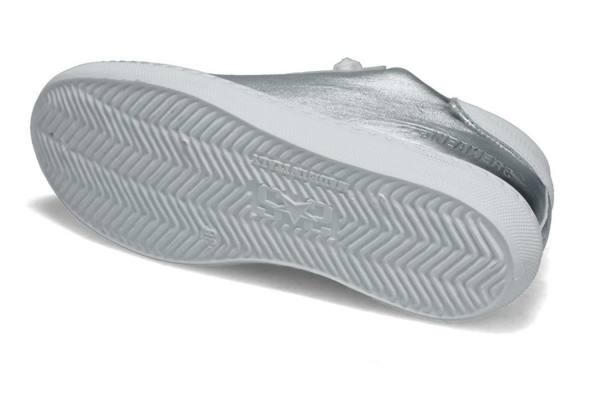  ツースター レディース レザースニーカー シルバー　ホワイト イタリア製 2STAR 2s203w