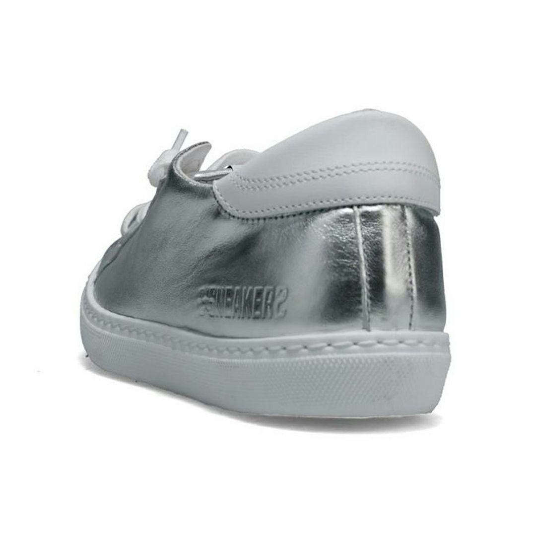  ツースター レディース レザースニーカー シルバー　ホワイト イタリア製 2STAR 2s203w