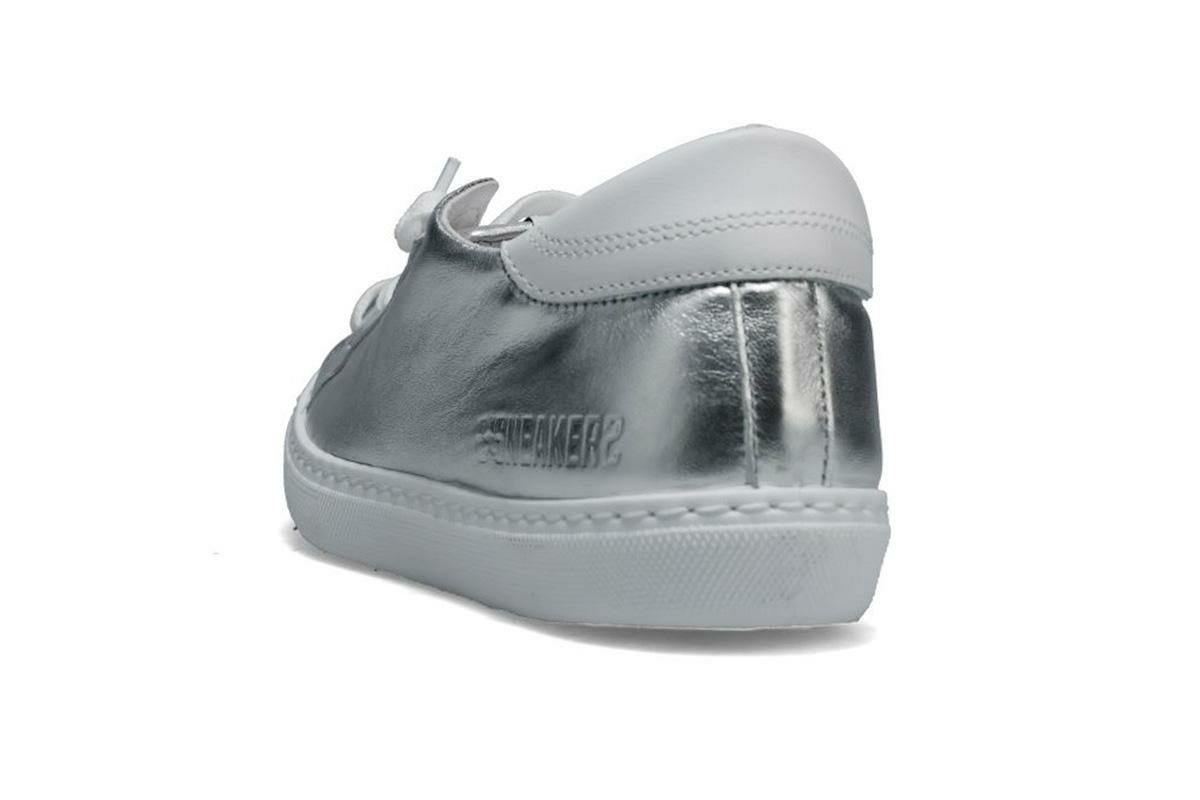  ツースター レディース レザースニーカー シルバー　ホワイト イタリア製 2STAR 2s203w