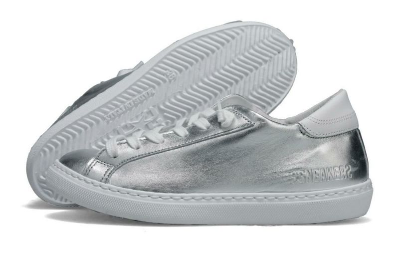  ツースター レディース レザースニーカー シルバー　ホワイト イタリア製 2STAR 2s203w