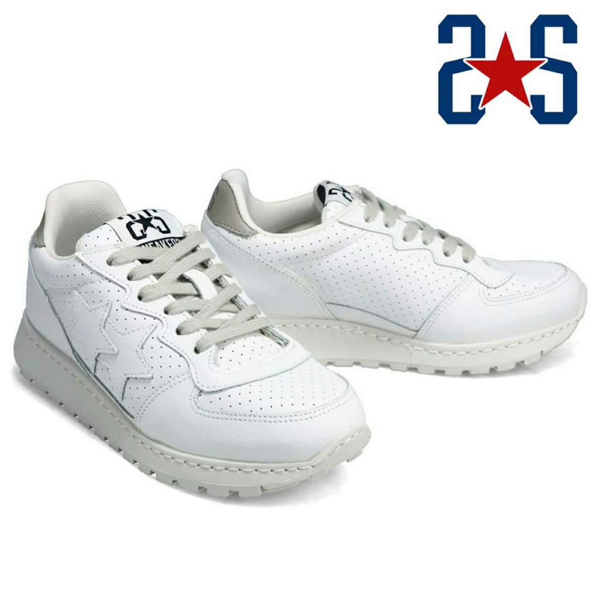 ツースター レディース レザースニーカー ホワイト イタリア製 2STAR 2s206w