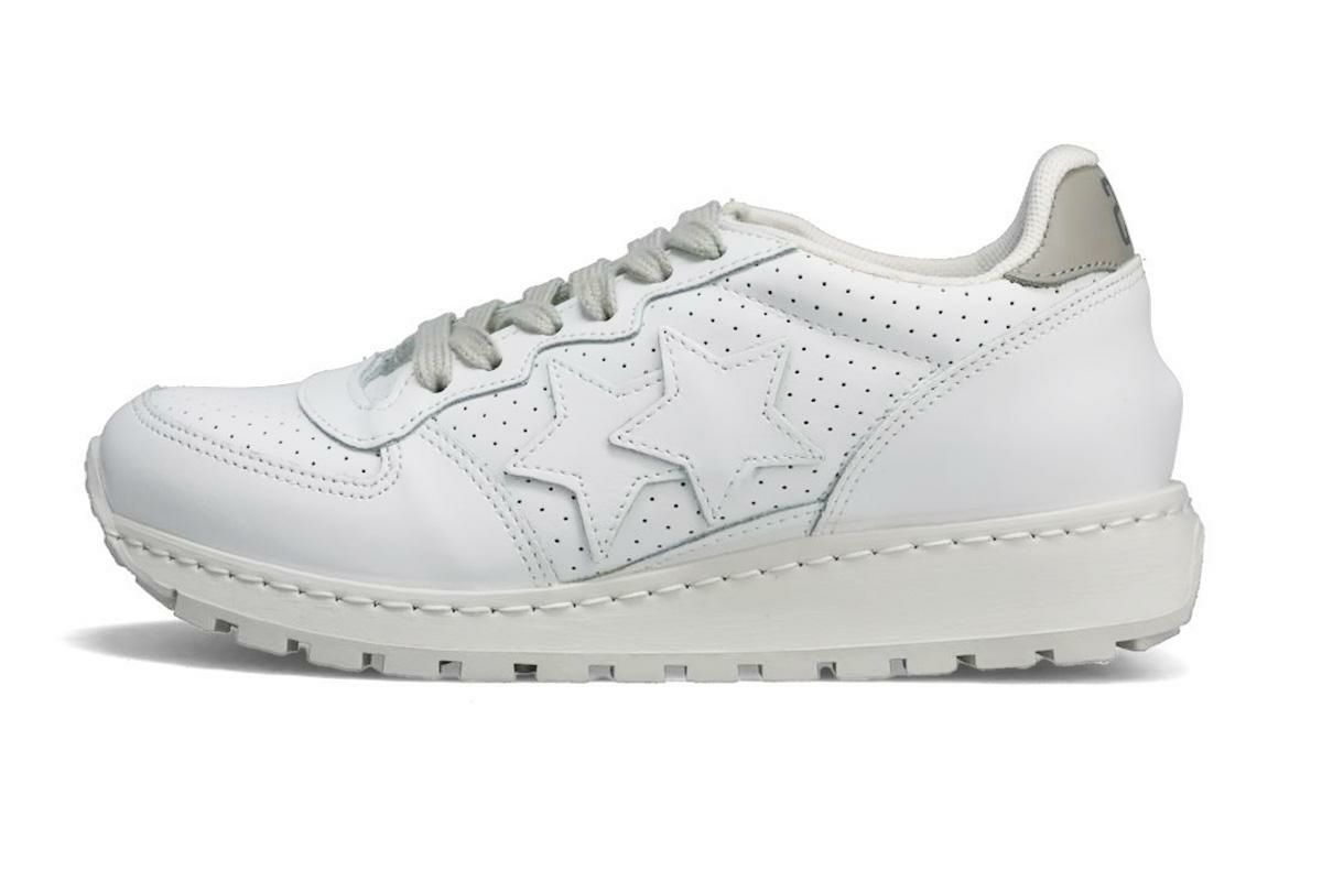 ツースター レディース レザースニーカー ホワイト イタリア製 2STAR 2s206w