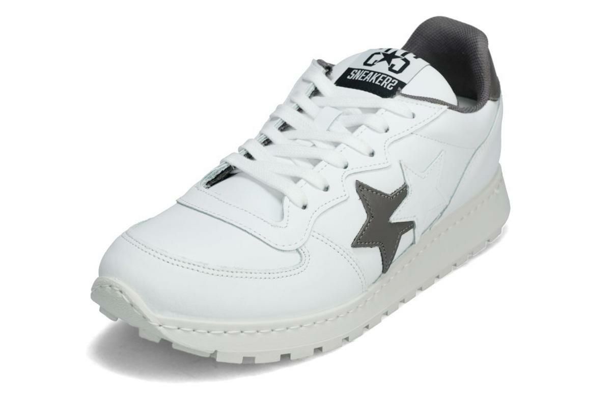 ツースター メンズ スニーカー レザースニーカー ホワイト ブラック イタリア製 2STAR 2s207