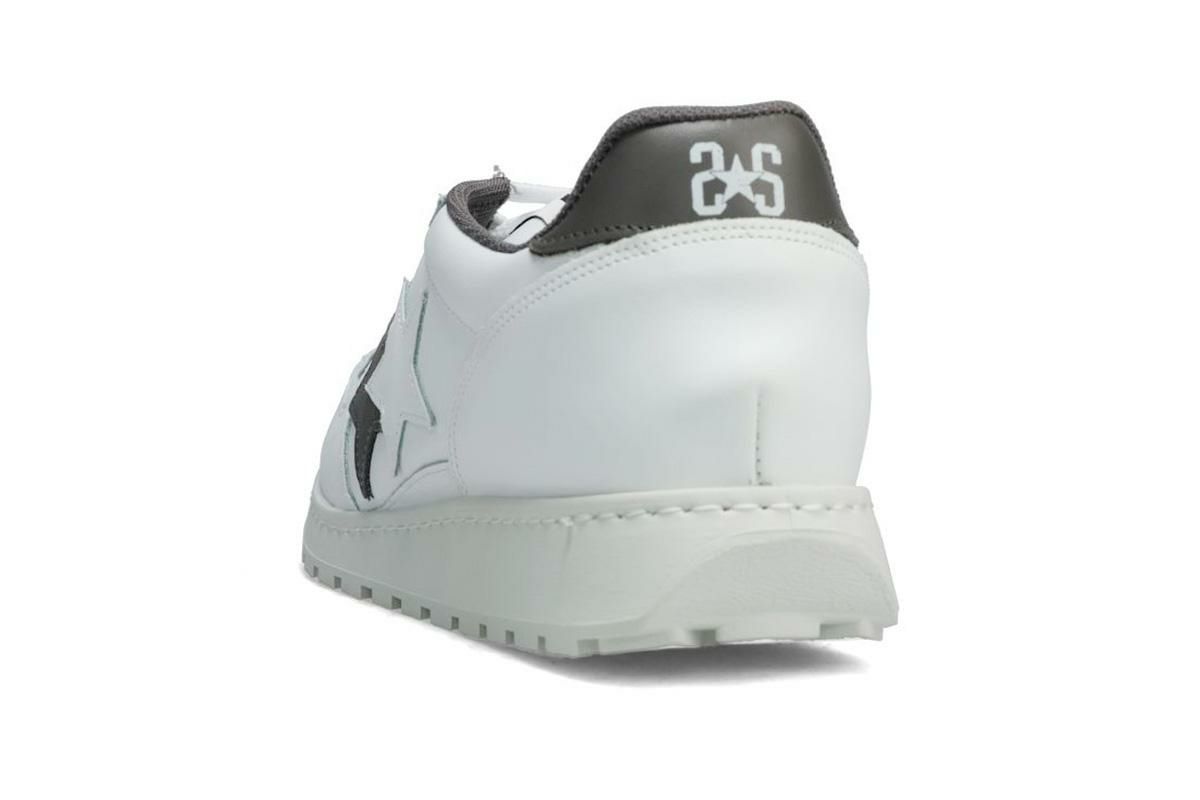 ツースター メンズ スニーカー レザースニーカー ホワイト ブラック イタリア製 2STAR 2s207