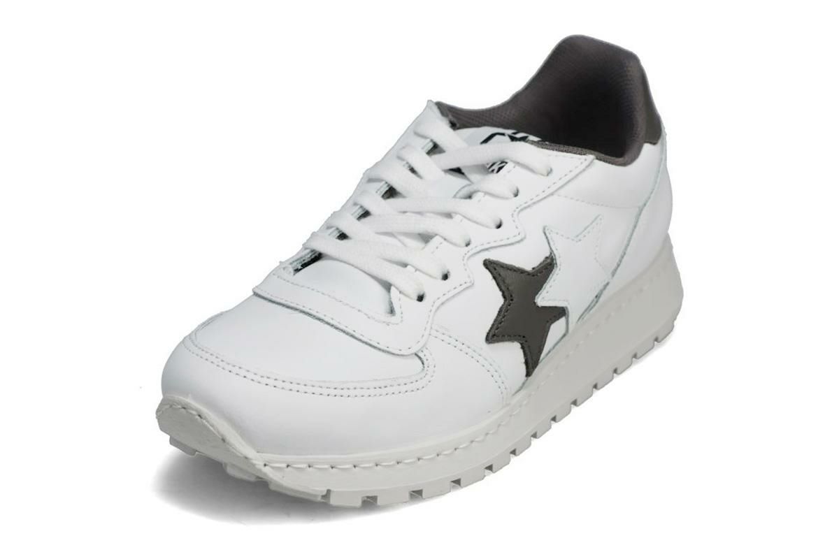 ツースター レディース レザースニーカー ホワイト　ブラック イタリア製 2STAR 2s207w