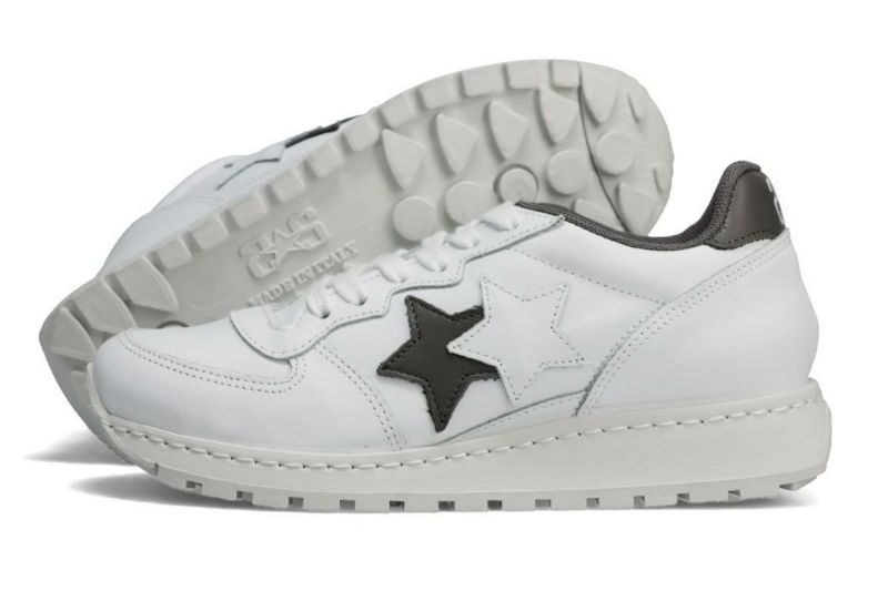 ツースター レディース レザースニーカー ホワイト　ブラック イタリア製 2STAR 2s207w