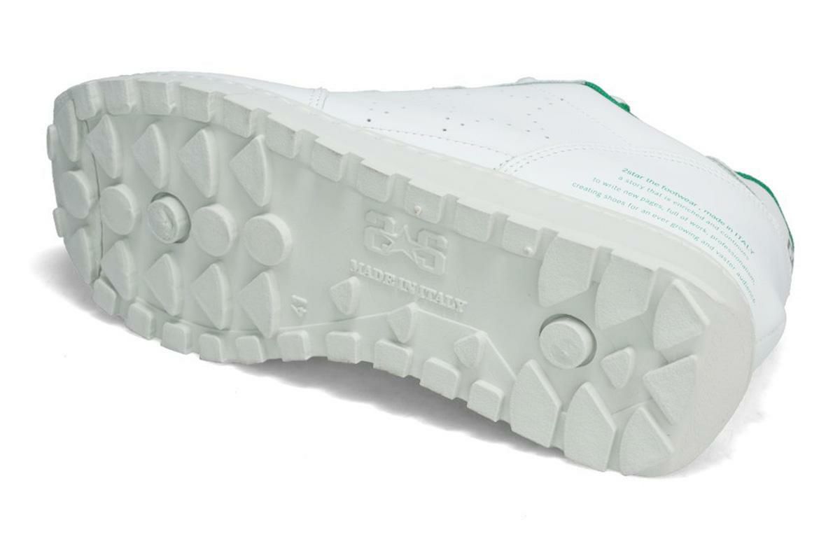 ツースター メンズ スニーカー レザースニーカー ホワイト グリーン イタリア製 2STAR 2s210