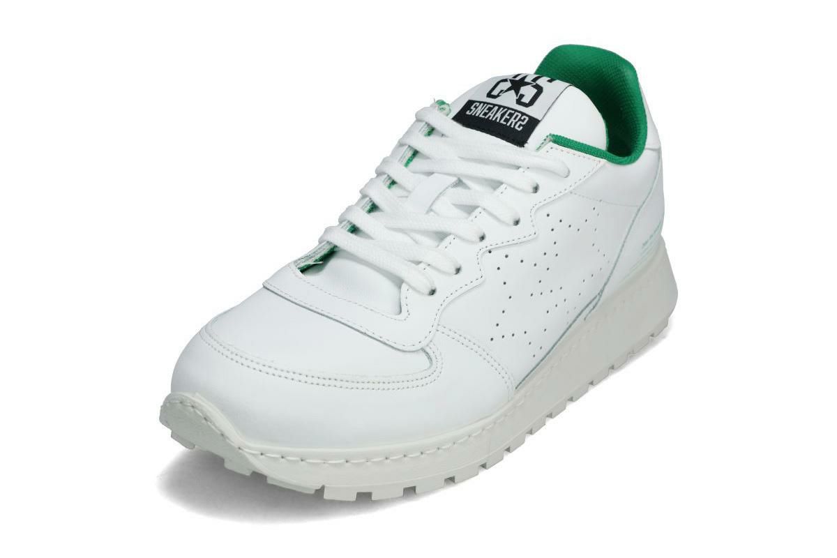 ツースター メンズ スニーカー レザースニーカー ホワイト グリーン イタリア製 2STAR 2s210