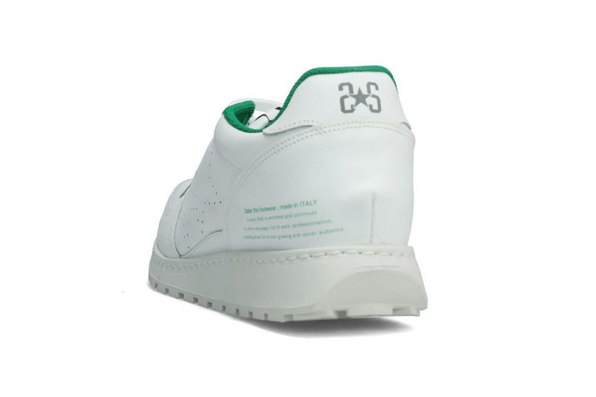 ツースター メンズ スニーカー レザースニーカー ホワイト グリーン イタリア製 2STAR 2s210