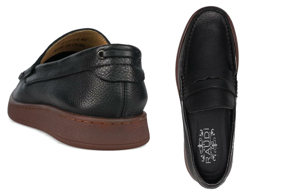 ラウディ メンズ カジュアルシューズ コインローファー ブラック 4