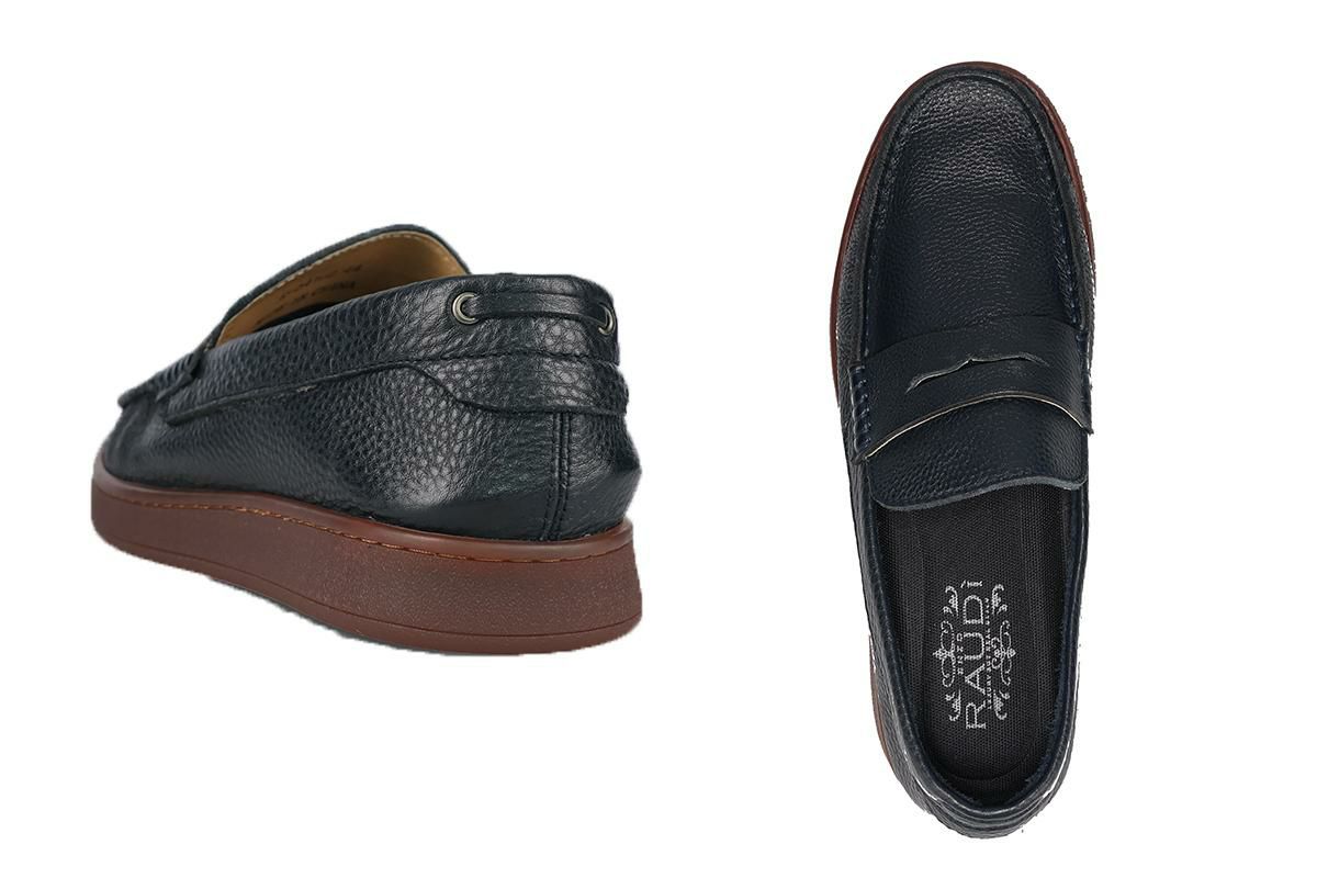 ラウディ メンズ カジュアルシューズ コインローファー ネイビー 4