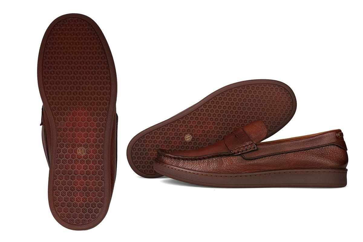 ラウディ メンズ カジュアルシューズ コインローファー ブラウン 5