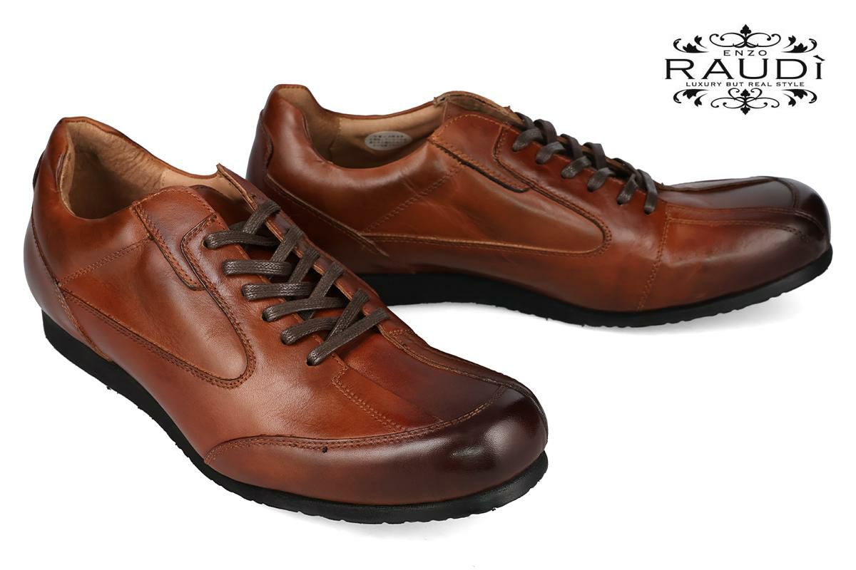 ラウディ メンズ カジュアルシューズ スニーカー ブラウン 