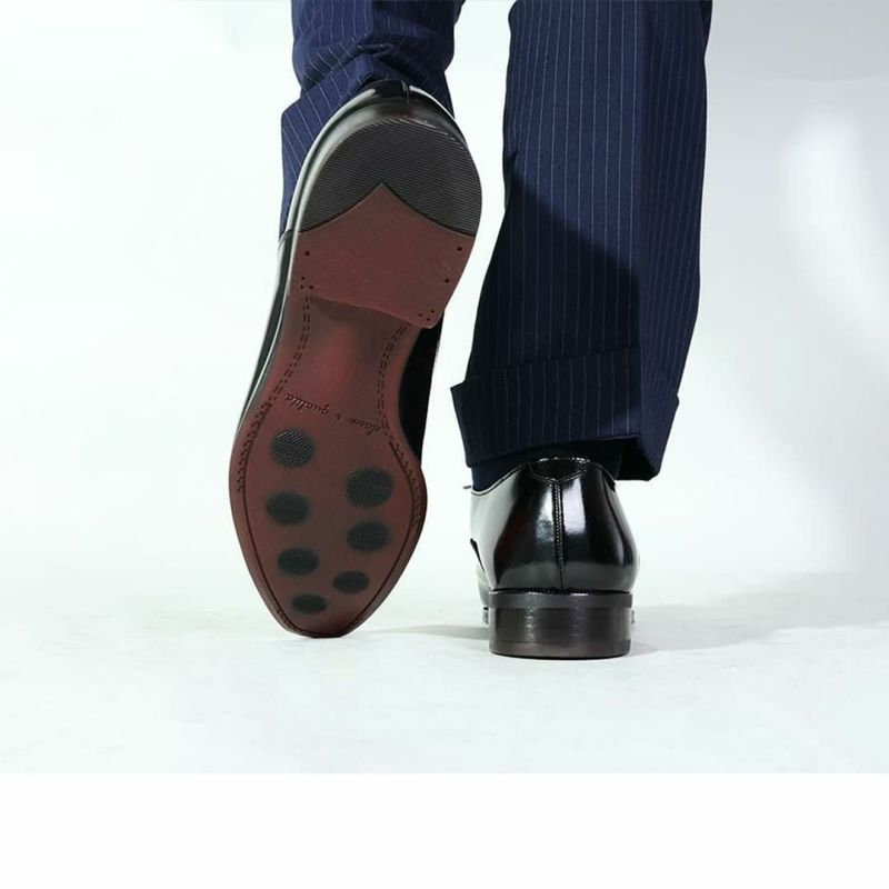 クインクラシコオリジナル 国産ビジネスシューズ サイドレース スリッポン 36002 bk 4